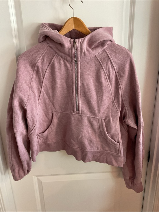 lululemon athletica Tops - Lululemon - 1/2 Zip Cropped Hooded Sweatshirt - Pinkish Purple - Ladies Sz Med